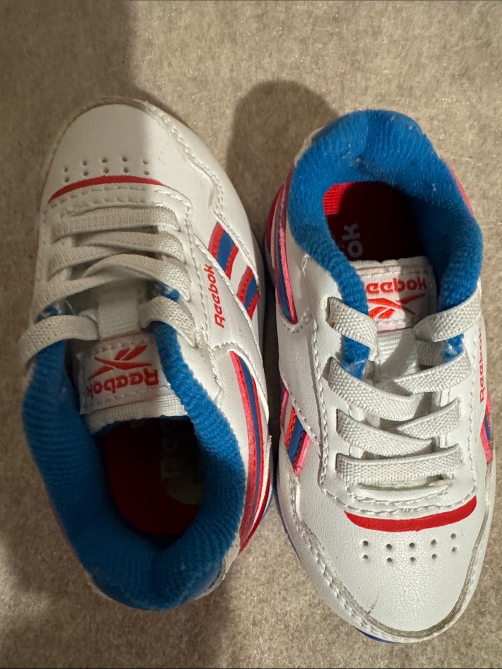 Reebok Kids White, Blue & Red Casual Lace-Up Sneakers